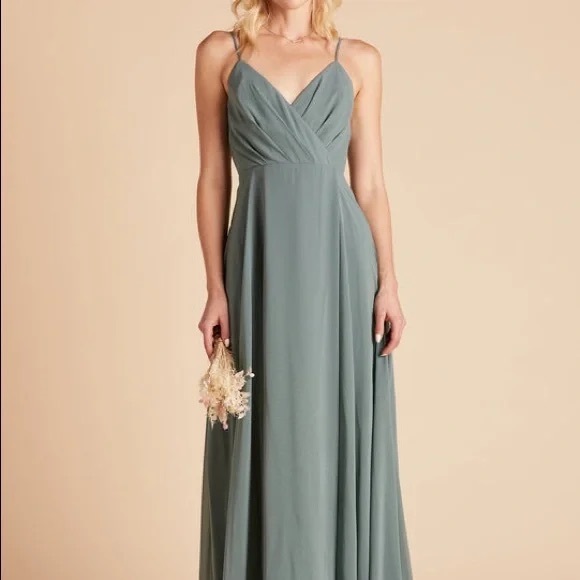 NWT Birdy Grey Kaia Sea Glass Bridesmaids Dress Green Long Chiffon XXL - Picture 3 of 15